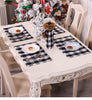 Red and black plaid table mat