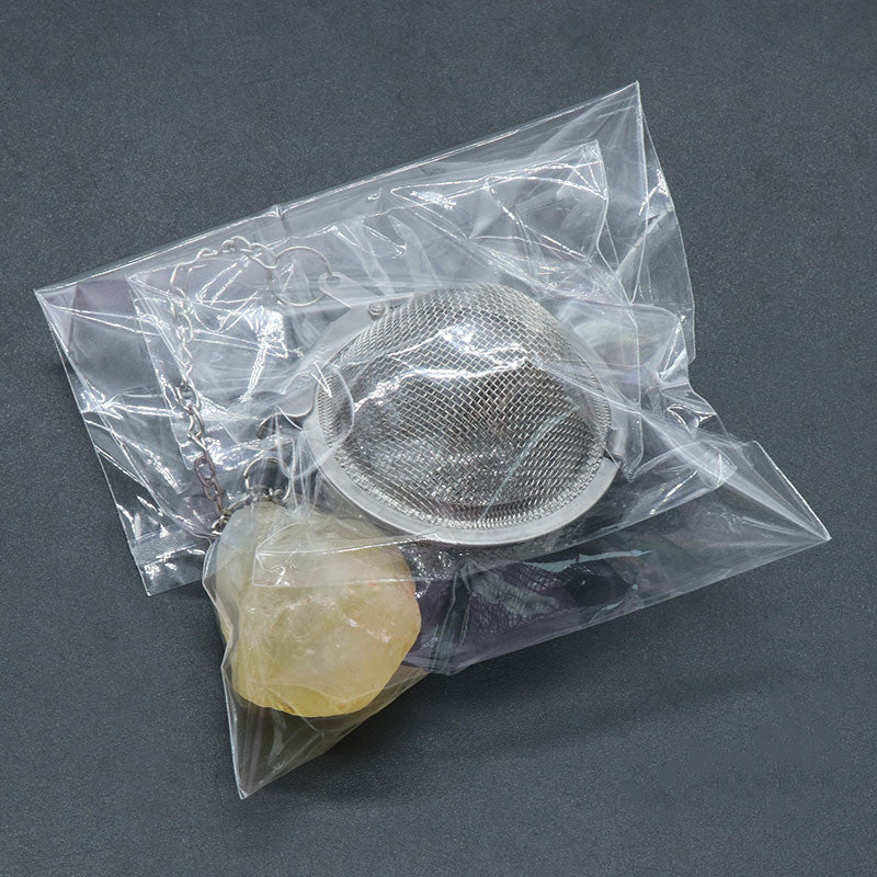 Natural Raw Gemstone Filter Ball Stew Ingredients Ball Stainless Steel Tea Filter Kitchen Gadgets