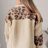 Leopard Print Patchwork Snap Button Jacket
