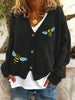 Animal Pattern Design Knitted Cardigan Sweater