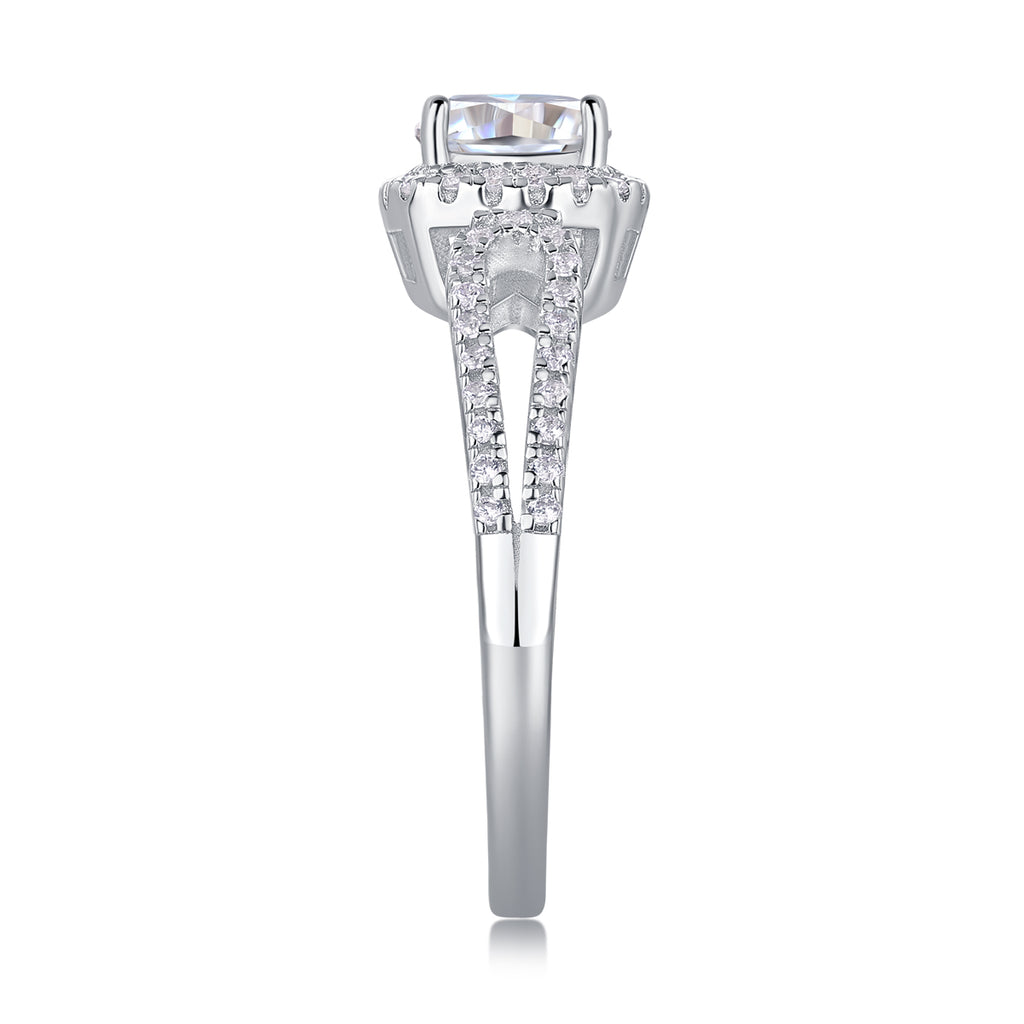 Time Mail - A Wedding Ring Set With Top-quality Moissanite S925 Silver And Platinum-plated Diamond Can Be Tested With A Diamond Pen