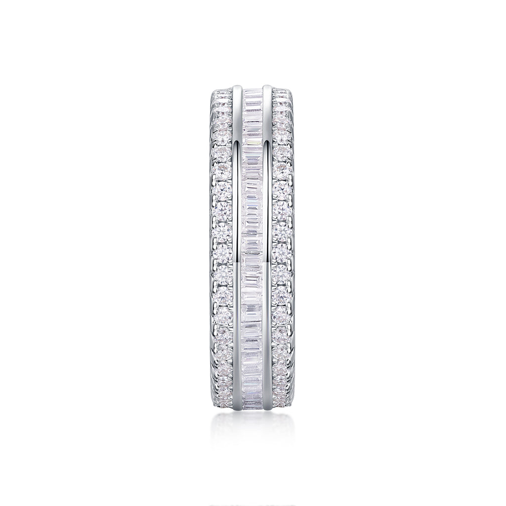 Parallel Universe - A Wedding Ring Set With Top-quality Moissanite S925 Silver And Platinum-plated Diamond Can Be Tested With A Diamond Pen