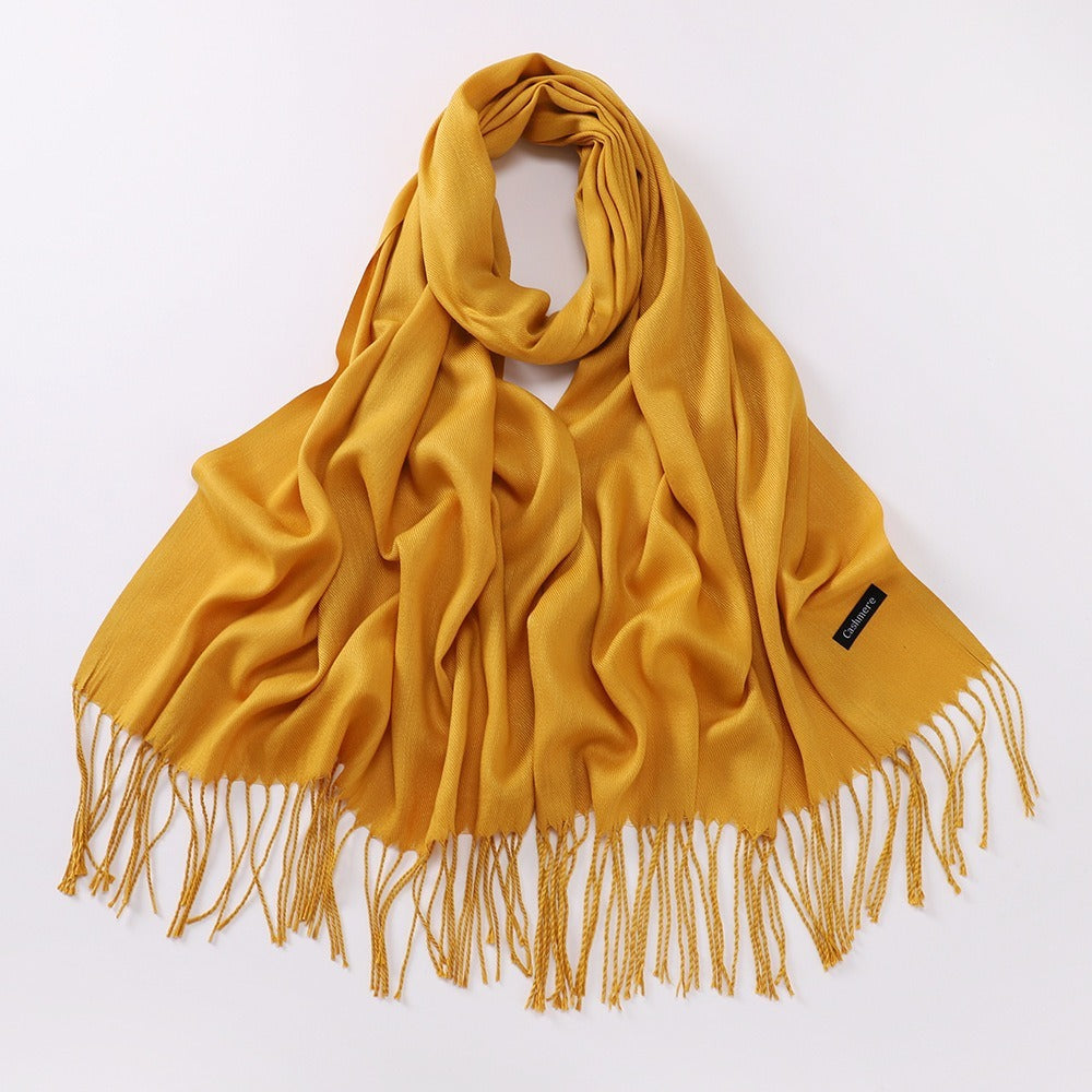 Autumn And Winter Cashmere-like Solid Color Long Scarf