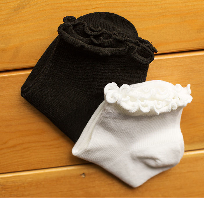 Wooden Ear Lace Children's College Style Cute Girl Socks