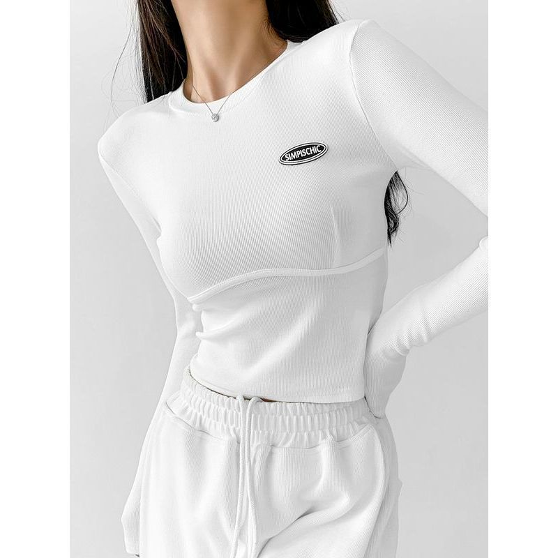 American Spicy Girl Style White Label Long Sleeve Base Shirt