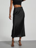 European And American Style Elegant Texture Satin Slimming Straight Mid-length Skirt