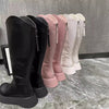 Womens Stylish Chunky-soled Slimming Over-the-knee Boots