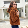 Plush Coat Hooded Long Sleeve Warm-keeping Cotton Clothing Short Top For Women