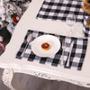 Red and black plaid table mat