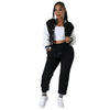 Women's Fashion Baseball Uniform Stitching Single-breasted Two-piece Suit