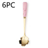 Stainless Steel Flower-shaped Spoon Surface Ceramic Handle Spoon Mixing Spoon