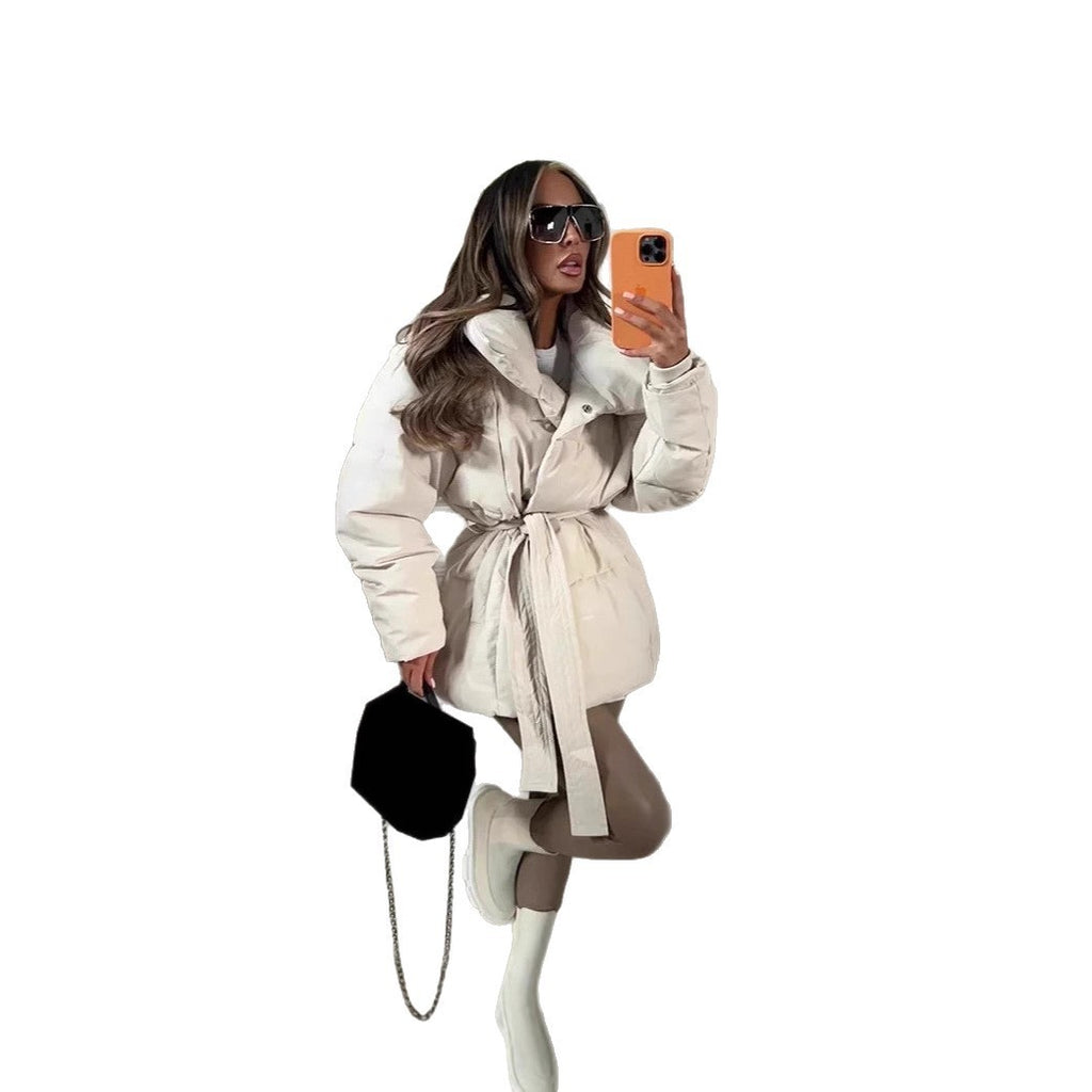 Warm And Loose Solid Color Clothing Cotton Coat