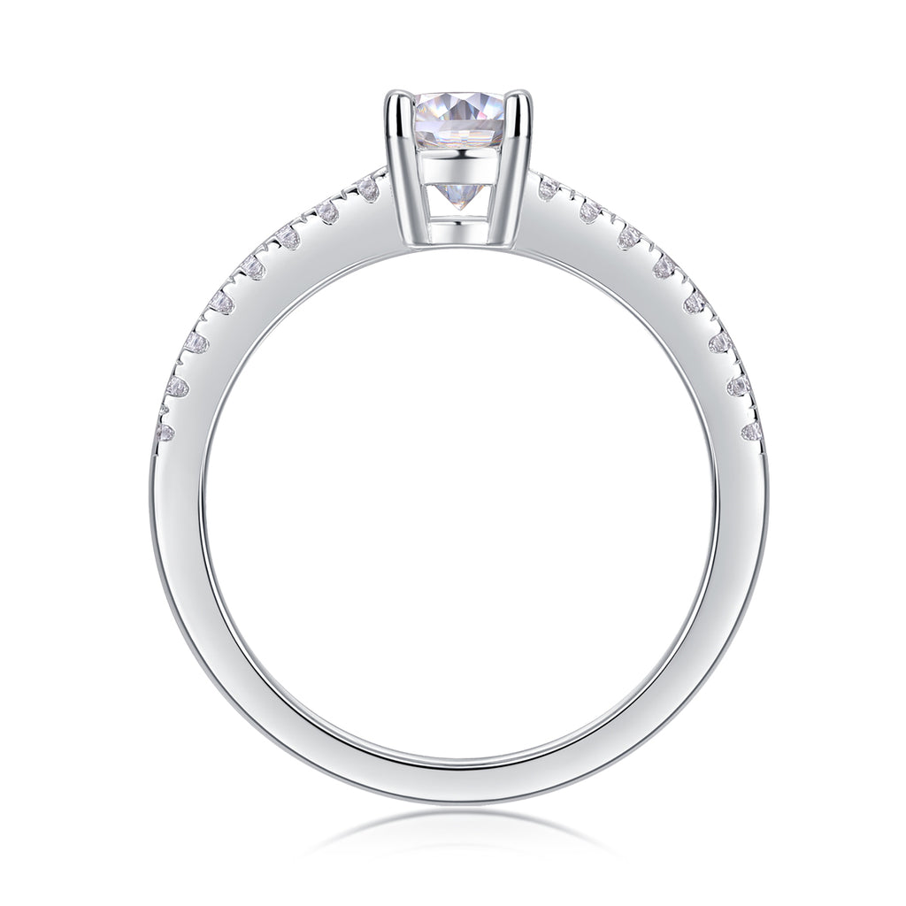 Pleasure - A Wedding Ring Set With Top-quality Moissanite S925 Silver And Platinum-plated Diamond Can Be Inspected With A Diamond Pen