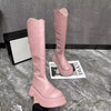 Womens Stylish Chunky-soled Slimming Over-the-knee Boots