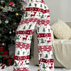 Christmas Plush Warm Pattern Printing Casual And Comfortable Loose Straight Trousers