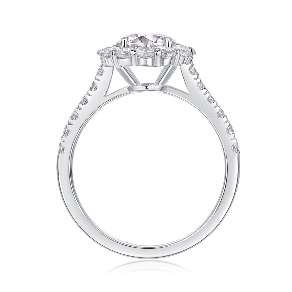 True Love - A Wedding Ring Set With 1-carat Top-quality Moissanite S925 Silver And Platinum-plated Diamond Can Be Tested With A Diamond Pen