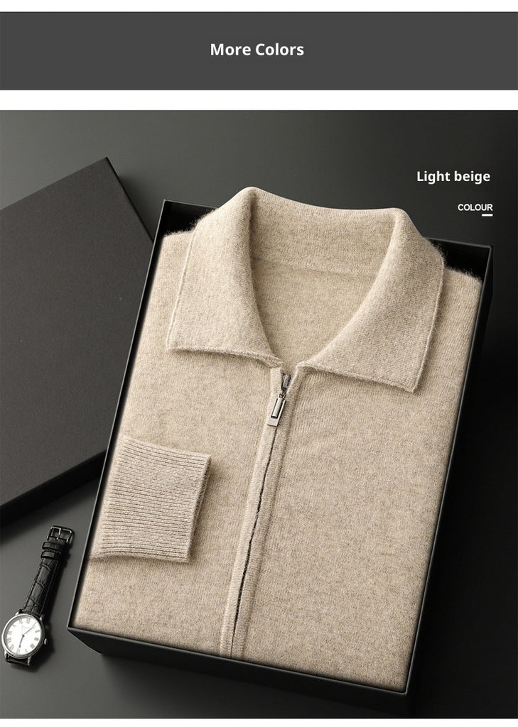 Men's Solid-Color Warm Knitted Cardigan