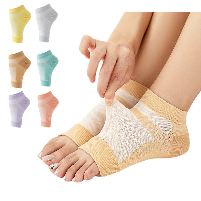 Half Mesh Open Toe Sports Ankle Support Foot Sock