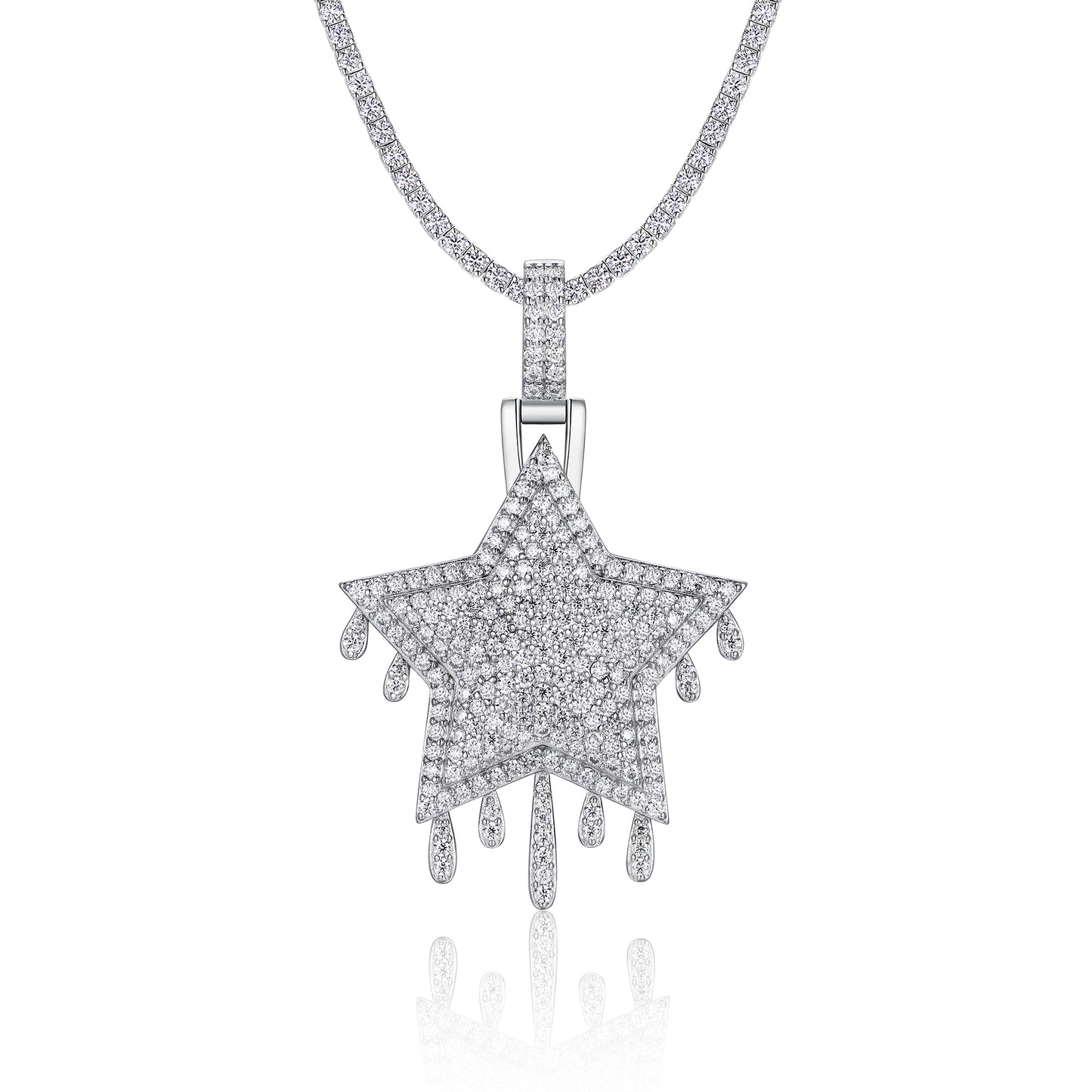 Set With Top-quality Moissanite, This Luxurious And Fashionable Light Luxury Trend Jewelry Necklace Pendant Is Made Of S925 Silver Electroplated With Platinum