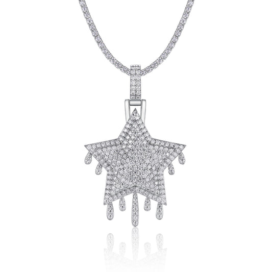 Set With Top-quality Moissanite, This Luxurious And Fashionable Light Luxury Trend Jewelry Necklace Pendant Is Made Of S925 Silver Electroplated With Platinum