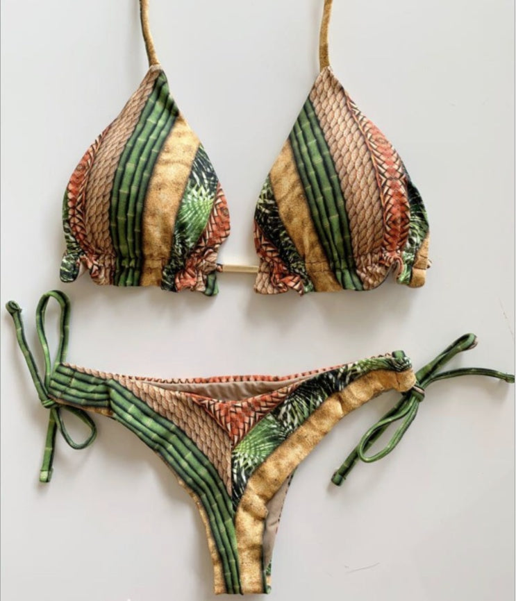 Printed new tie swimwear