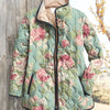 New Women's Fashion Cotton-padded Jacket Flower Digital Printing