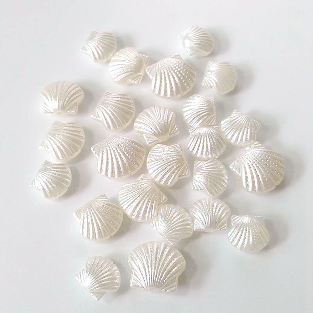 Pearl Perforated Beige Shell Shape Bracelet Spacer Handmade Accessories Beaded