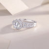 Meteor Shower - Set With 1-carat Top-quality Moissanite S925 Silver And Platinum-plated Diamond Wedding Ring. The Ring Can Be Inspected With A Diamond Pen