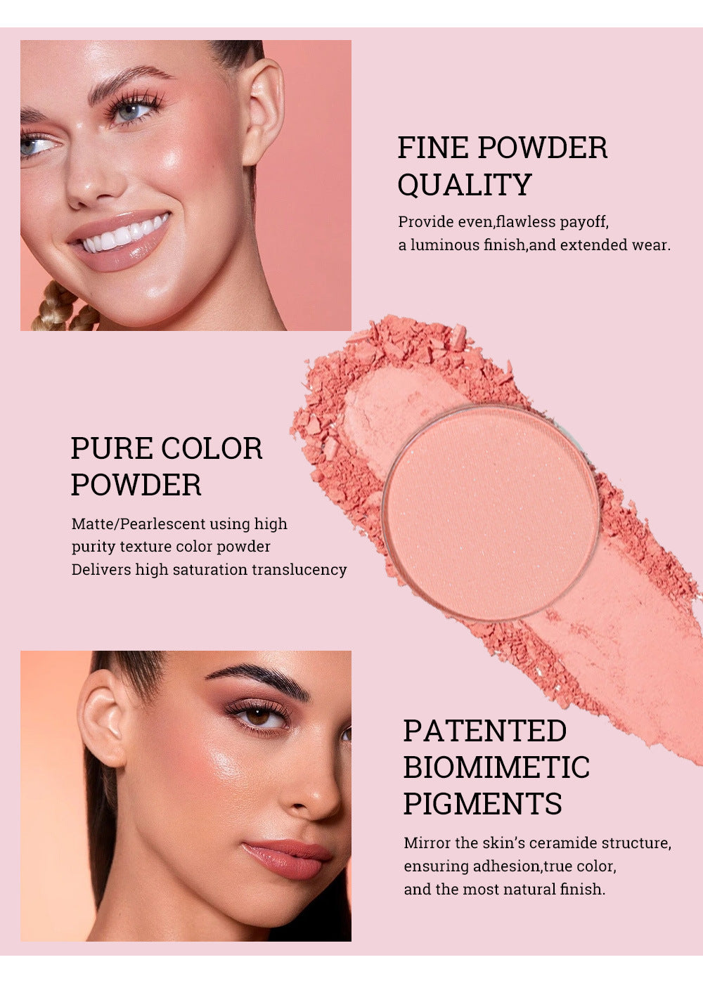 Beauty Matte Rouge Blush Repair Three-dimensional Eye Shadow Six-color Integrated