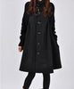 Women's Long-length Loose Woolen Coat, Cloak-style Tweed Overcoat