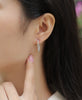 Ribbon - Set With Top-quality Moissanite S925, Silver And Platinum-plated Stud Earrings, A Fashionable And Trendy Accessory That Can Be Tested With A Diamond Pen