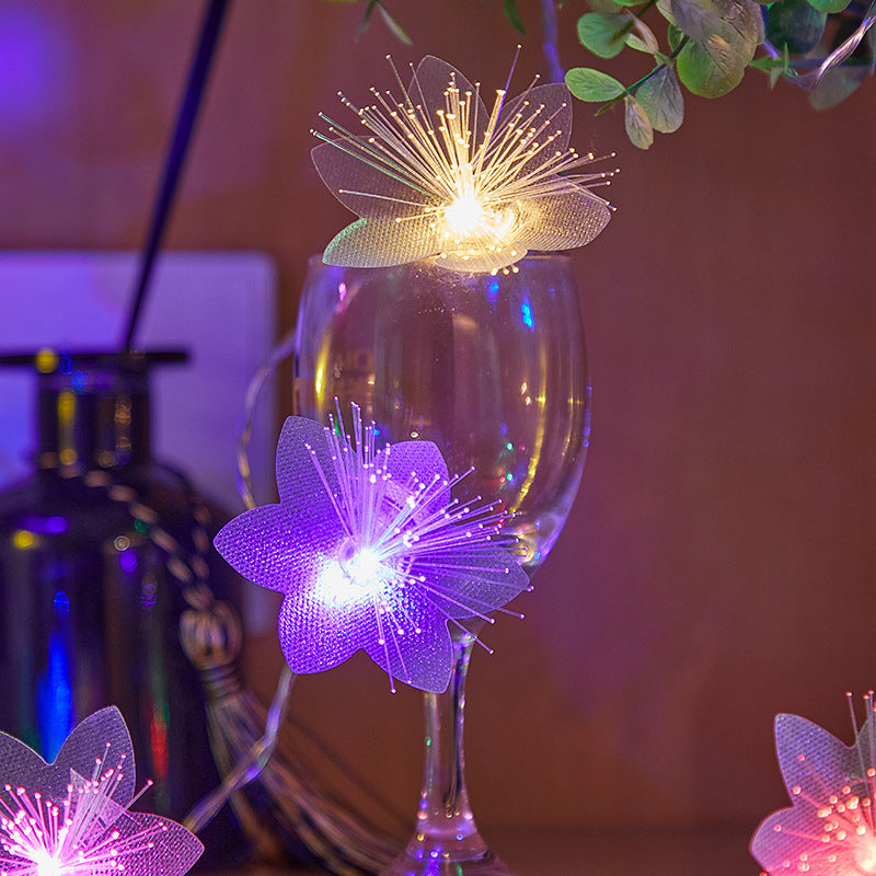 LED Optical Fiber Flower Light String Flashing Light Wedding