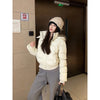 Big Fur Collar Hooded Short Down Jacket Women's Warm Jacket