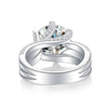 Eternal Vow - A Wedding Ring Set With 5-carat Top-quality Moissanite S925 Silver And Platinum-plated Diamond. The Ring Can Be Inspected With A Diamond Pen