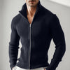 Knitted Zip-up Turtleneck Cardigan For Men