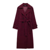British-style Double-breasted Long Wool Coat For Women