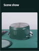 4pcs Stainless Steel Ceramic Coated Pot Set, Including 1 Milk Pot, 2 Stockpots, 1 Non-stick Pan, 4 LIDS And 1 Steamer Green