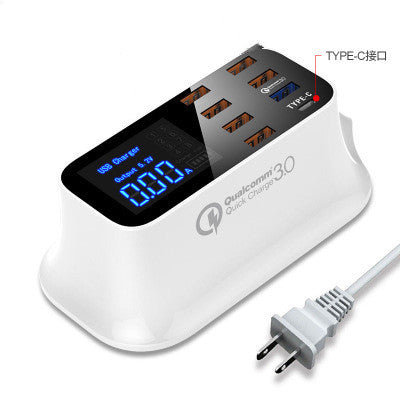 شاحن ذكي متعدد المنافذ USB للهواتف المحمولة والأجهزة اللوحية، يدعم الشحن السريع
