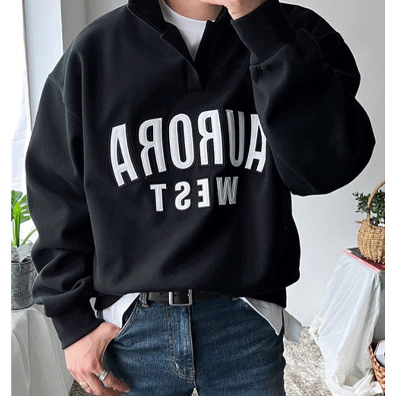 Men's Spring Lapel Hoodie Korean-style Loose-fit