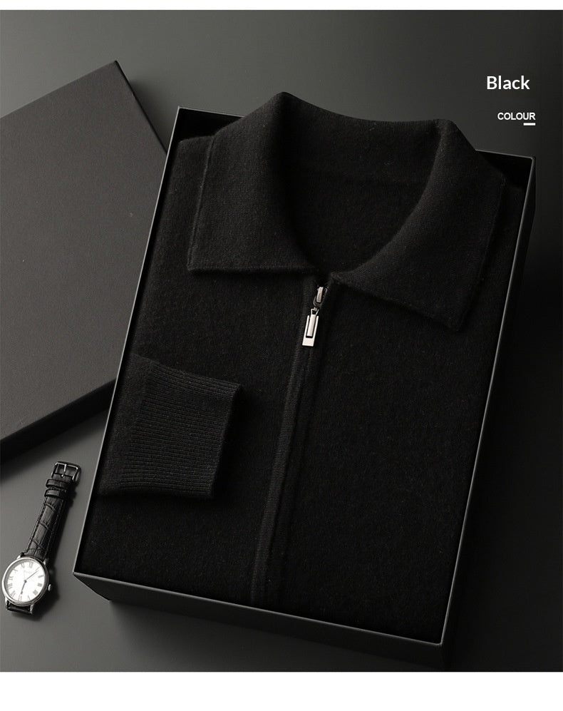 Men's Solid-Color Warm Knitted Cardigan