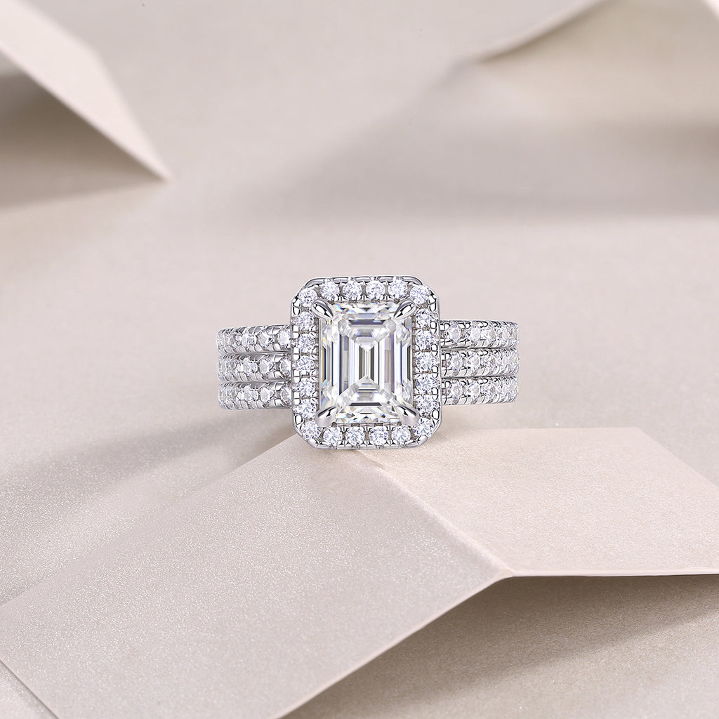 Simple And Elegant - Set With Top-quality Moissanite S925, Silver And Platinum-plated Diamond Wedding Ring. The Ring Can Be Inspected With A Diamond Pen