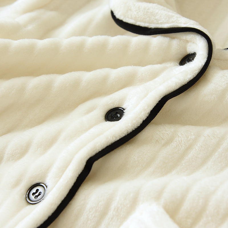 Coral Fleece Spring, Autumn And Winter Pajamas Women's Suit