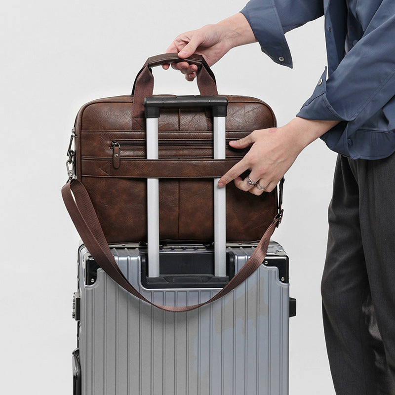 Retro Crazy Horse Pattern Briefcase For Men Briefcase