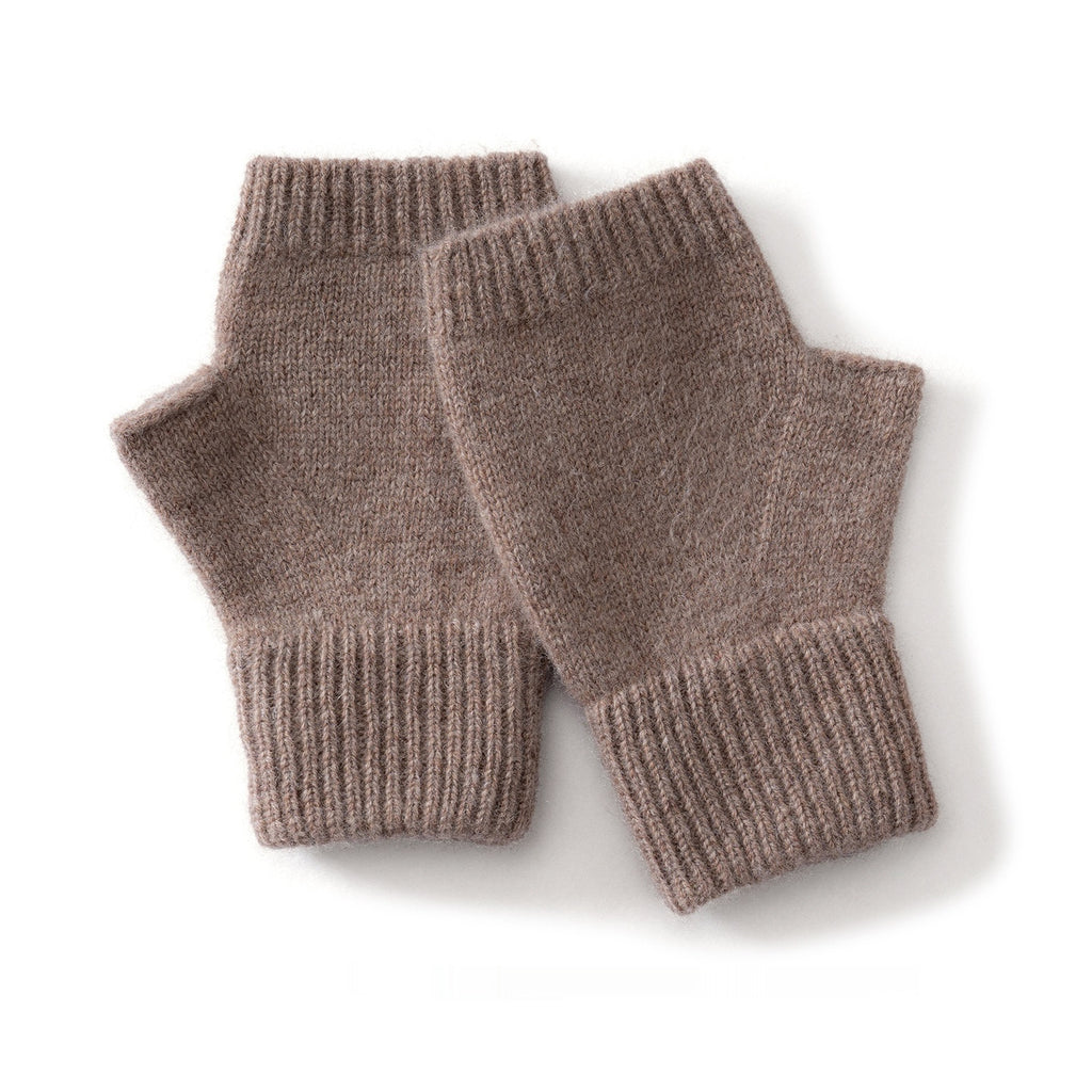 Australia Wool Warm Knitted Flat Flower Fingerless Cashmere Gloves