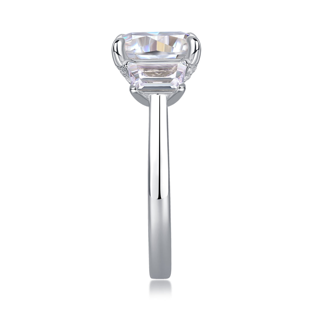 Search For A Wedding Ring Set With Top-quality Moissanite S925 Silver And Platinum-plated Diamond. The Ring Can Be Inspected With A Diamond Pen