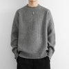 Chunky-knit Crew-neck Warm And Loose-fitting Sweater