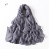Classic Women's Pure Color Tulle Cotton And Linen Breathable Thin Scarf Silk
