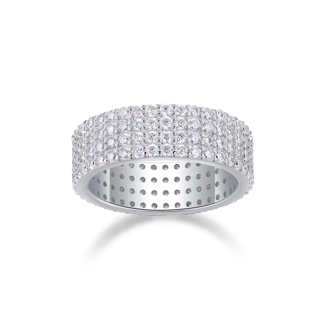 The Starry Night Sky - A Wedding Ring Set With Top-quality Moissanite S925 Silver And Platinum-plated Diamond Can Be Tested With A Diamond Pen