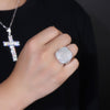 The Divine Revelation Ring - Set With Top-quality Moissanite S925, Silver And Platinum-plated Men's Ring, Diamond Ring, Wedding Ring. The Ring Can Be Inspected With A Diamond Pen