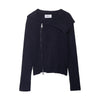Women's European And American Style Zipper Ribbed Knitted Jacket